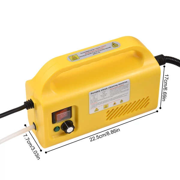 2500W kézi gőztisztító tartály nélküli magas hőmérsékletű önkontroll permetezővel, kefés fejjel a konyhához / fürdőszobához / habarcshoz és csempehez - Sárga