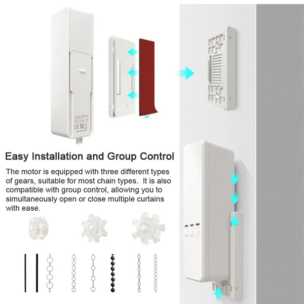 Tuya wifi intelligens húzó gyöngy motor elektromos henger függönyhöz, redőnyök automatikus nyitó alkalmazás/hang/távirányító időzítő beállítása Kompatibilis az Alexa Google asszisztenssel