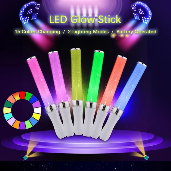 LED Glow Stick Party Stick 15 színű koncert villogó lámpa (2 darabos csomag)