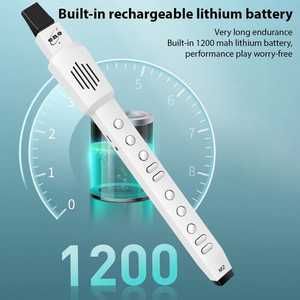 ENO M2 Smart elektromos fúvócsöves hordozható automatikus vibrációs mini fuvola szaxofon - Fehér