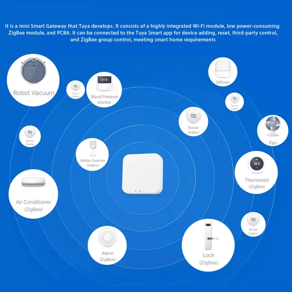 Tuya ZigBee intelligens átjáró Tuya / Smart Life APP vezeték nélküli távirányító