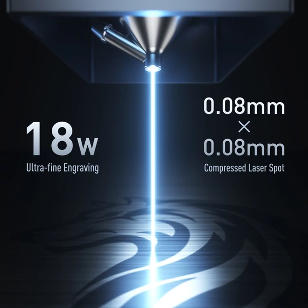 Swiitol C18 Pro 18W lézergravírozó hengerrel és légsegéd szivattyúval, valamint 8 db magasított lábfejjel és 400x400 mm-es méhsejt munkaasztallal