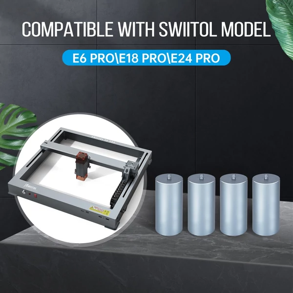 Swiitol E18 Pro 18W integrált szerkezetű lézergravírozó Y tengelyű forgóhengerrel és légsegéd szivattyúval, valamint 8 db magasra emelt talpbetéttel és 400x400 mm-es méhsejt munkaasztallal