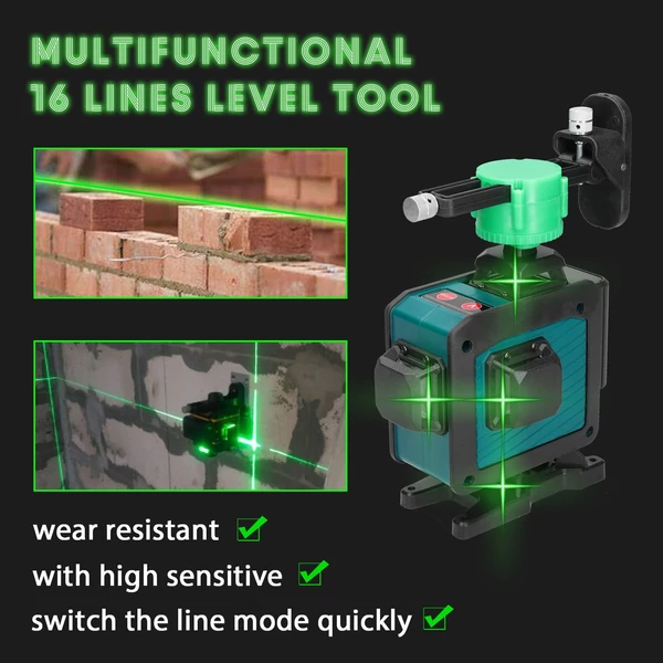 Többfunkciós, 16 soros lézeres szintezőeszköz 3°-os önszintező, többirányú földfalmatrica
