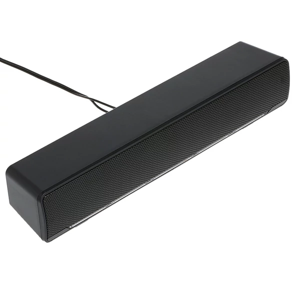 SADA V-196 USB vezetékes számítógép sztereó mélynyomó hangszóró basszus térhatású hangdoboz 3,5 mm-es audio bemenet - Fekete