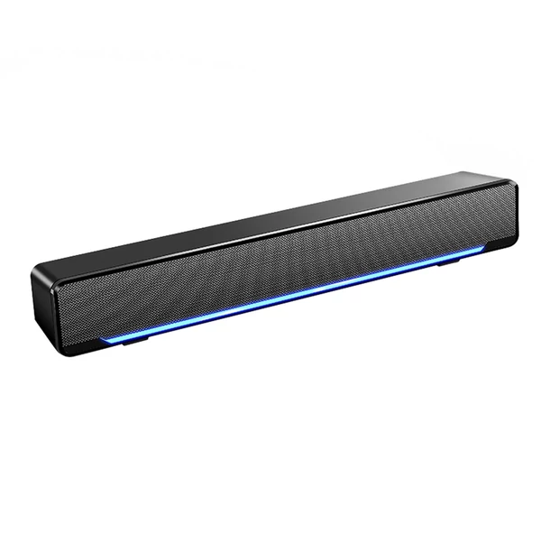 SADA V-196 USB vezetékes számítógép sztereó mélynyomó hangszóró basszus térhatású hangdoboz 3,5 mm-es audio bemenet - Fekete