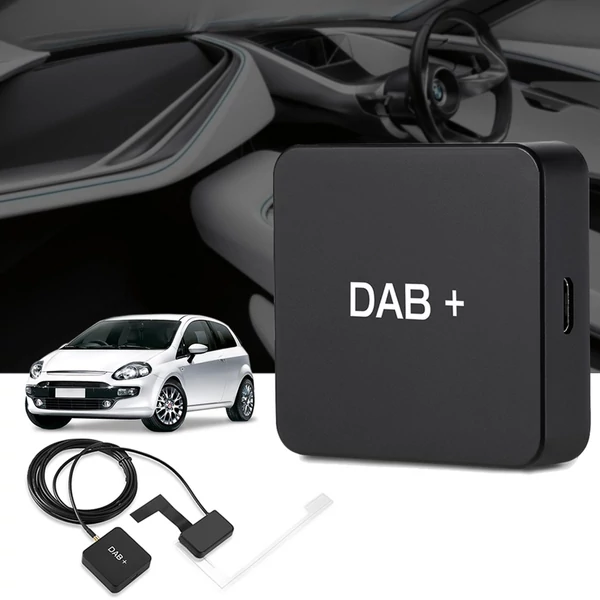 DAB 004 DAB Box Digitális Rádió Antenna Tuner FM Átvitel USB Tápellátás Android 5.1 és újabb autórádióhoz (csak DAB jellel rendelkező országokban)