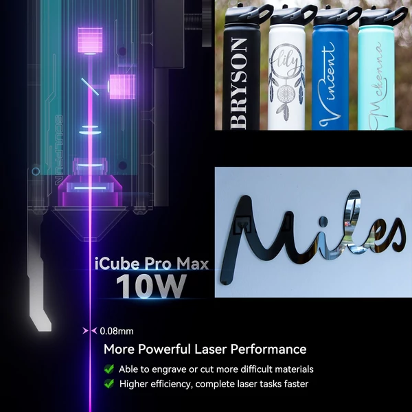 Sculpfun iCube Pro Max 10 W-os lézergravírozó füstszűrővel