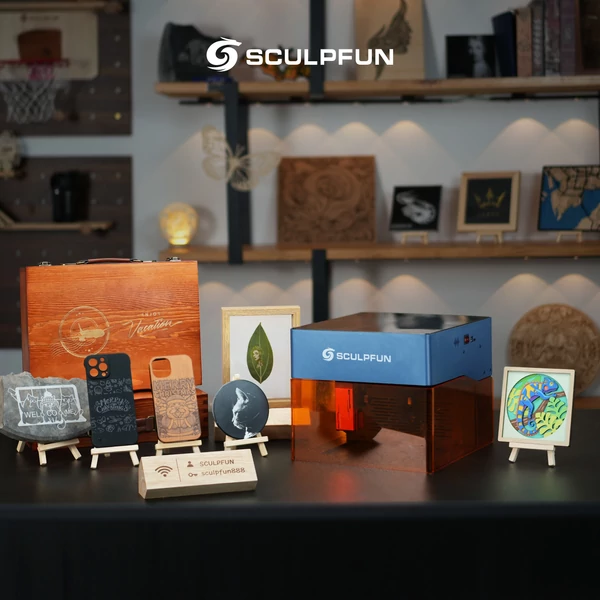 Sculpfun iCube Pro Max 10 W-os lézergravírozó füstszűrővel