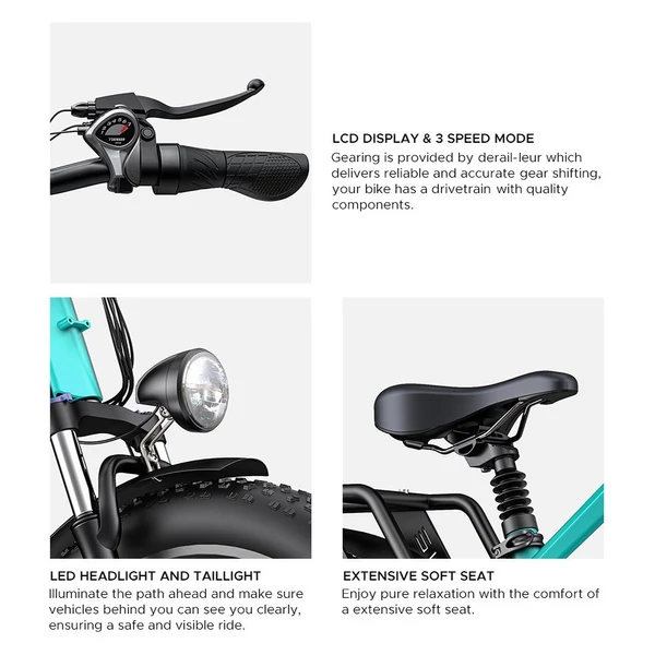 ENGWE E26 Ebike 26*4,0 hüvelykes gumiabroncs, 250 W-os motor, kettős felfüggesztés, terepkerékpár 140 km-es hatótáv (magas lépcsős) - Sárga