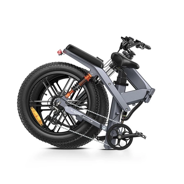 ENGWE X26 összecsukható elektromos kerékpár 24*4,0 hüvelykes Fat Tire 1000W motor 48V 19.2Ah és 10Ah kettős akkumulátoros 150km-es hatótávolságú hármas felfüggesztési rendszer - Szürke