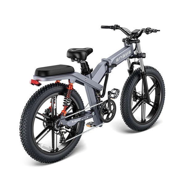 ENGWE X26 összecsukható elektromos kerékpár 24*4,0 hüvelykes Fat Tire 1000W motor 48V 19.2Ah és 10Ah kettős akkumulátoros 150km-es hatótávolságú hármas felfüggesztési rendszer - Szürke