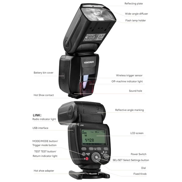 YONGNUO YN730 2.4G vezeték nélküli kamera vaku Master/Slave Speedlite