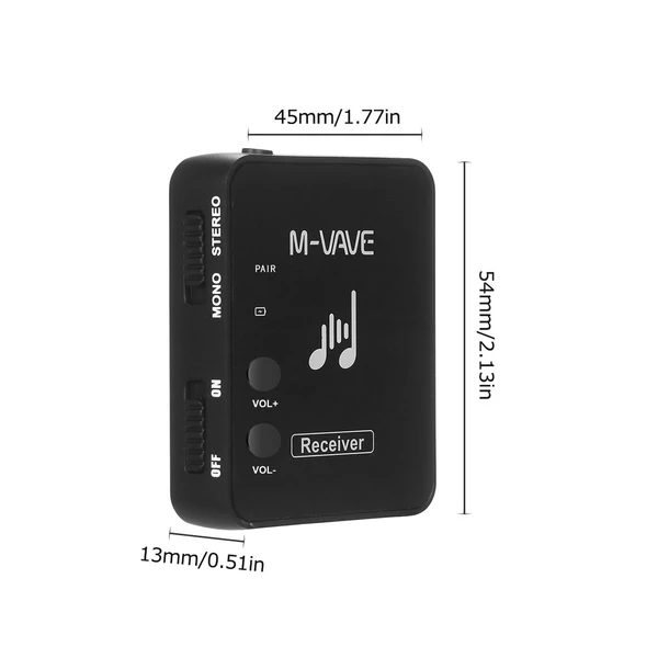 M-VAVE WP-10 2,4 GHz-es vezeték nélküli fülhallgató hátsó rész vevő