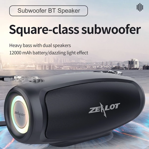 ZEALOT S37L BT Boombox mélynyomóval, vezeték nélküli hangszórókkal