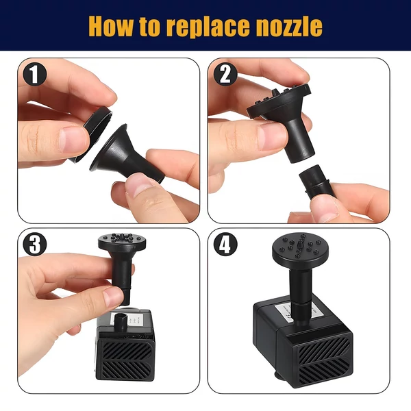 6,5 W-os napelemes szökőkút szivattyú 200 l/h DC áramlási sebességgel 8 fúvókával 6 üzemmód madárfürdőhöz / tóhoz / kerthez / hátsó udvarhoz