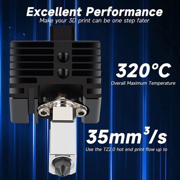 Továbbfejlesztett Extruder Hotend Kit V2.0 a Bambu Lab X1C P1P extrudálófejhez a magas hőmérsékletű, gyors és stabil 3D nyomtatáshoz