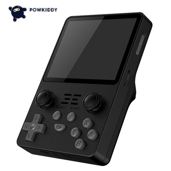 Powkiddy RGB20S kézi játékkonzol 3,5 hüvelykes IPS nagy tisztaságú képernyő - Fekete, 128GB