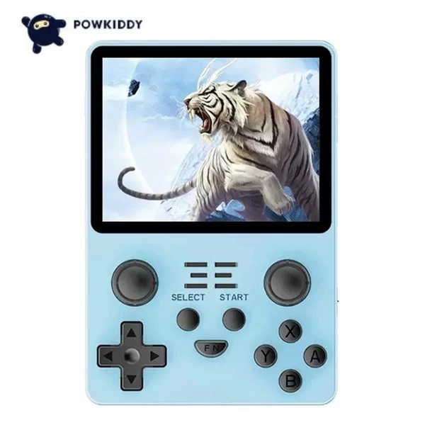 Powkiddy RGB20S kézi játékkonzol 3,5 hüvelykes IPS nagy tisztaságú képernyő - Kék, 16GB