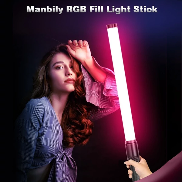 Manbily LS-650 18W LED lámpa RGB Stick hordozható töltőlámpa