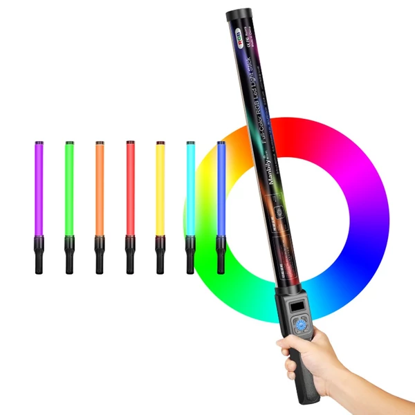 Manbily LS-650 18W LED lámpa RGB Stick hordozható töltőlámpa