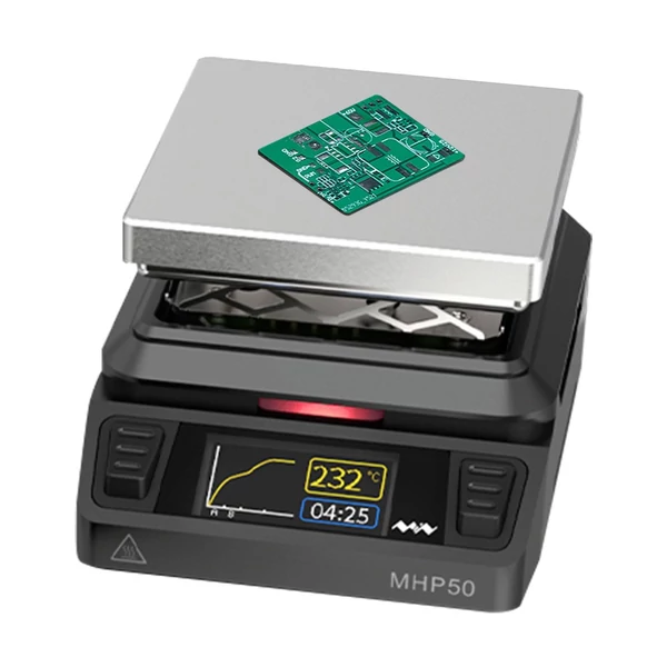 Állandó hőmérséklet, 50 x 50 mm-re megnövelt fűtési terület, 160 x 80-as LCD kijelző, szegmentált fűtési kialakítás firmware-frissítési funkcióval - AL50