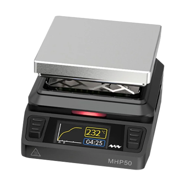 Állandó hőmérséklet, 50 x 50 mm-re megnövelt fűtési terület, 160 x 80-as LCD kijelző, szegmentált fűtési kialakítás firmware-frissítési funkcióval - AL50