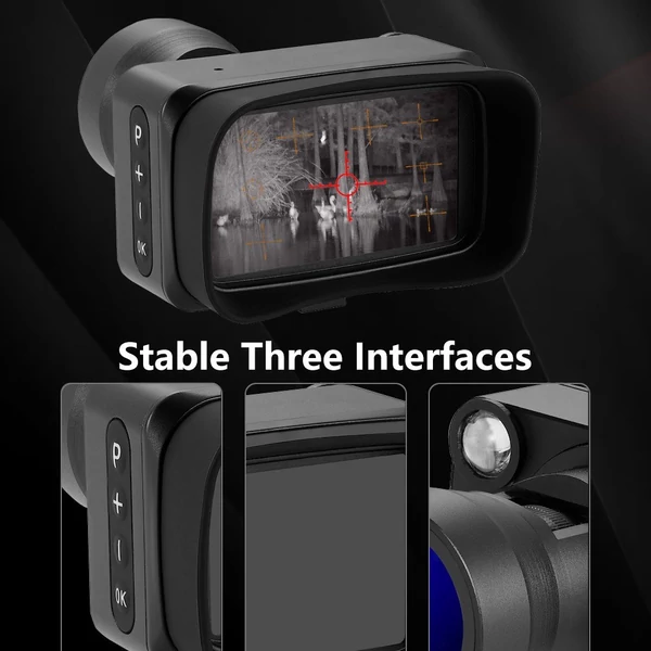 Infravörös éjjellátó távcső 3 hüvelykes kijelző 4K érzékelő 5X digitális optikai zoom 2000 mAh akkumulátor 800 millió látótáv -  Memóriakártya nélkül