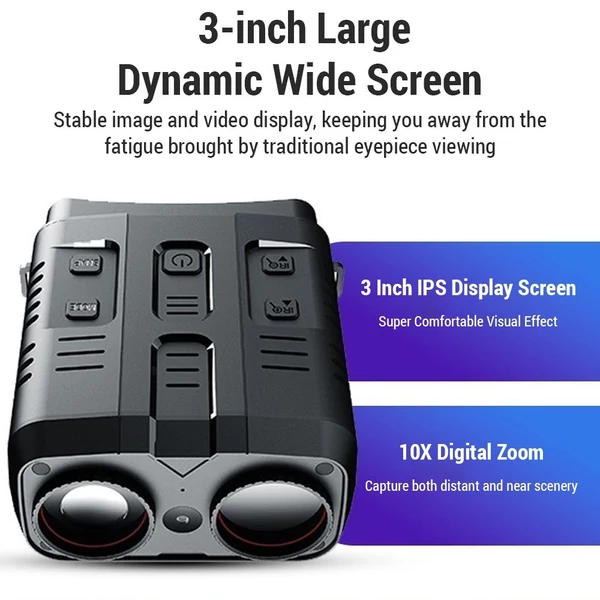 4K éjjellátó távcső infravörös 10X digitális zoom 3 hüvelykes képernyő WiFi