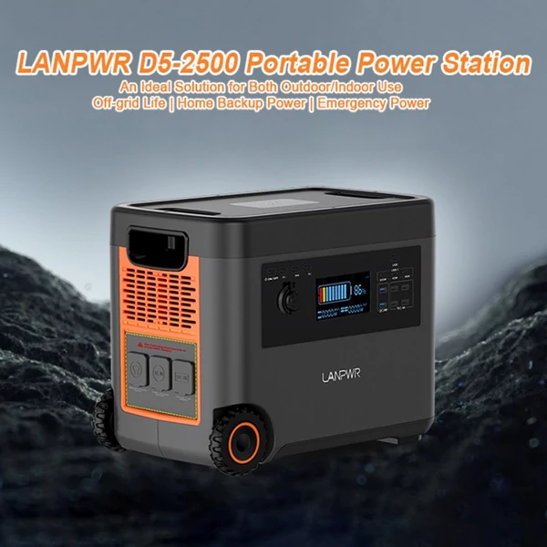LANPWR D5 2500 W 2160 Wh LifePo4 napelem generátor 15 W vezeték nélküli töltés 14 aljzattal AC gyorstöltés erkélyes napelemes rendszerhez, kempingezéshez, lakóautó kiránduláshoz, szabadtéri partihoz, otthoni használatra