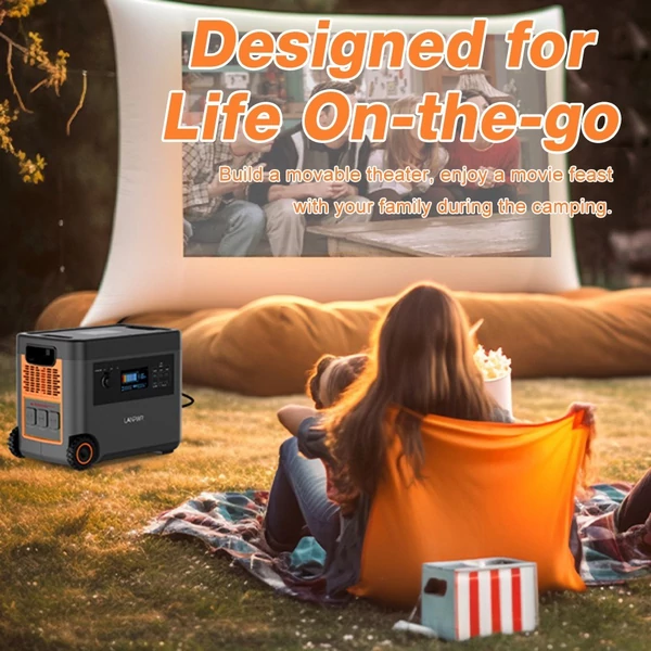 LANPWR D5 2500 W 2160 Wh LifePo4 napelem generátor 15 W vezeték nélküli töltés 14 aljzattal AC gyorstöltés erkélyes napelemes rendszerhez, kempingezéshez, lakóautó kiránduláshoz, szabadtéri partihoz, otthoni használatra