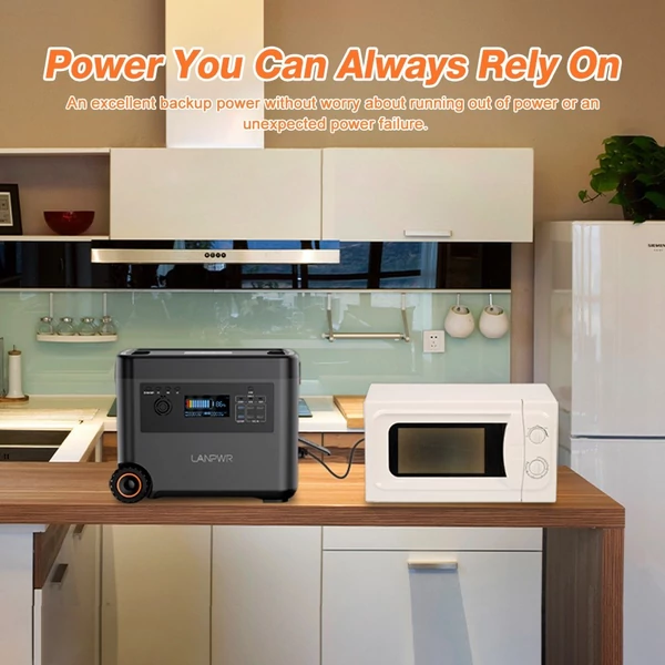 LANPWR D5 2500 W 2160 Wh LifePo4 napelem generátor 15 W vezeték nélküli töltés 14 aljzattal AC gyorstöltés erkélyes napelemes rendszerhez, kempingezéshez, lakóautó kiránduláshoz, szabadtéri partihoz, otthoni használatra