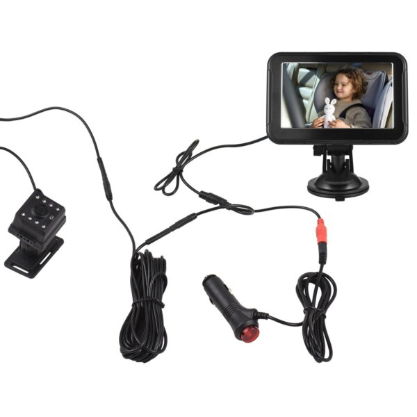 1080P babakocsis kamera hátsó ülésen, autós töltővel, kameratartóval
