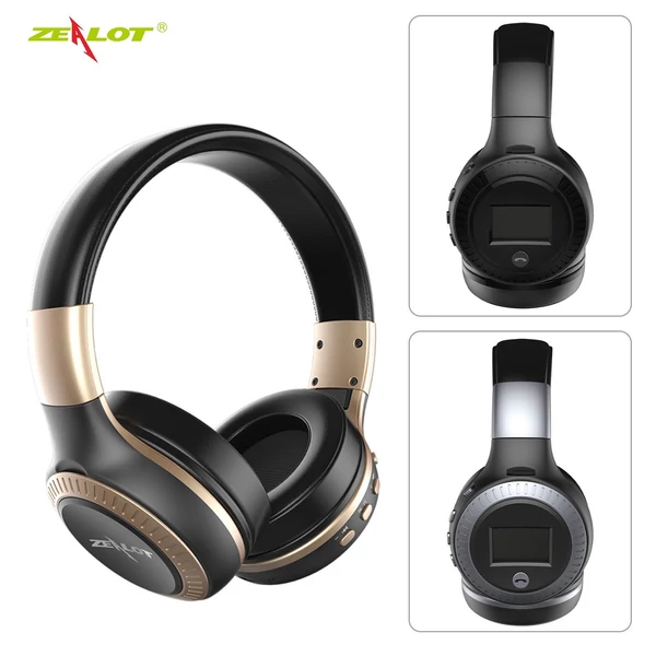 ZEALOT B19 Gaming Headset mikrofonnal vezeték nélküli BT telefonhoz, számítógéphez - Fekete és arany