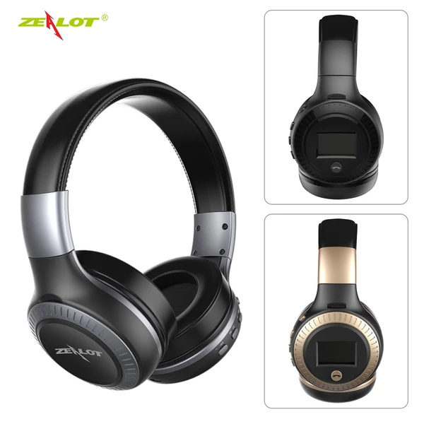 ZEALOT B19 Gaming Headset mikrofonnal vezeték nélküli BT telefonhoz, számítógéphez - Fekete és szürke