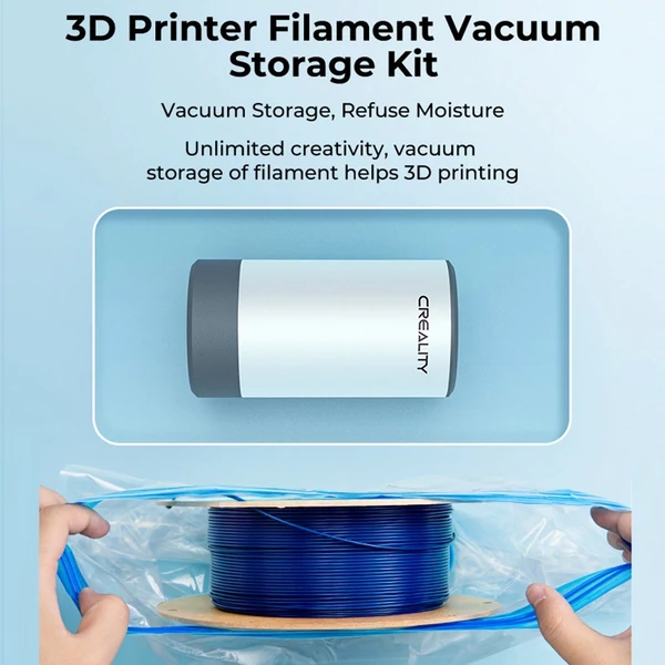 Creality 3D nyomtatószálas elektromos szivattyú és kompressziós tárolótáska vákuumtömítő szárazzsákok PLA ABS nylon fa TPU-hoz
