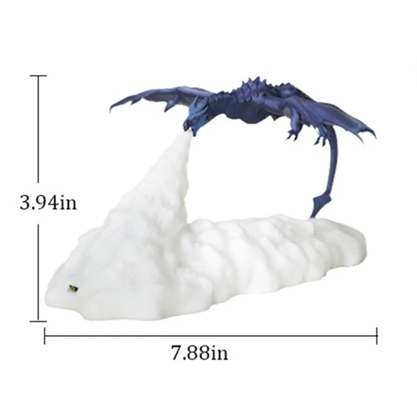 Ice Dragon Fire Lamp Meleg éjszakai fény USB újratölthető otthoni dekoráció (3D nyomtatás)