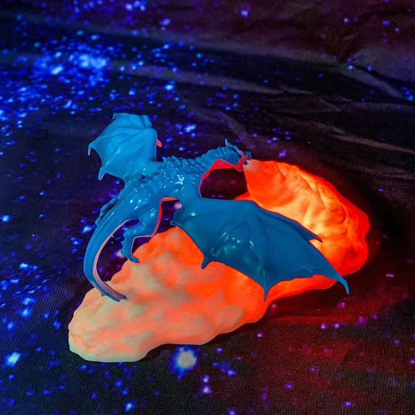 Ice Dragon Fire Lamp Meleg éjszakai fény USB újratölthető otthoni dekoráció (3D nyomtatás)