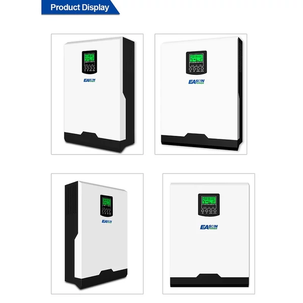 Multifunkcionális szolár inverter otthoni napelemes rendszerhez, tiszta szinuszos PMW, LCD kijelző, töltővezérlő, akkumulátor töltő