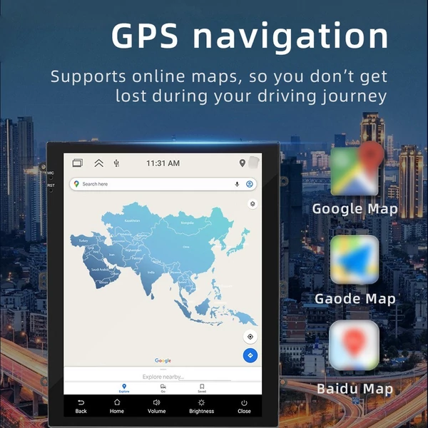 9.7 hüvelykes vezeték nélküli BT lejátszó függőleges képernyős navigációval (2G RAM 64G ROM)