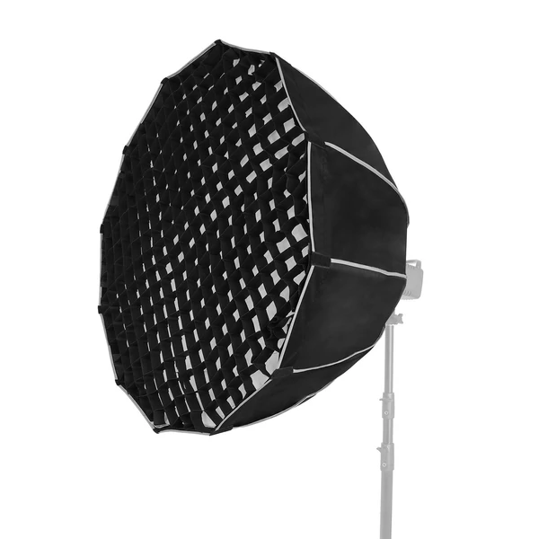 Gyorsan kioldható parabolikus összecsukható Softbox Bowen Mount méhsejt ráccsal - 120 cm