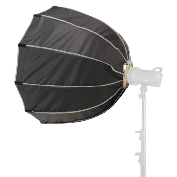 Gyorsan kioldható parabolikus összecsukható Softbox Bowen Mount méhsejt ráccsal - 120 cm