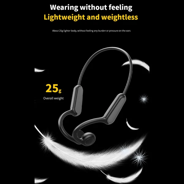Vezeték nélküli sportfutás B8 Bone Conduction BT fülbe helyezhető - Fekete