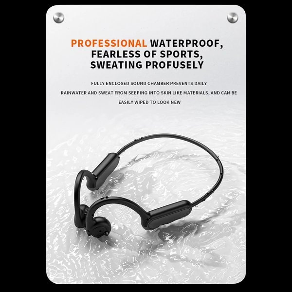 Vezeték nélküli sportfutás B8 Bone Conduction BT fülbe helyezhető - Fekete