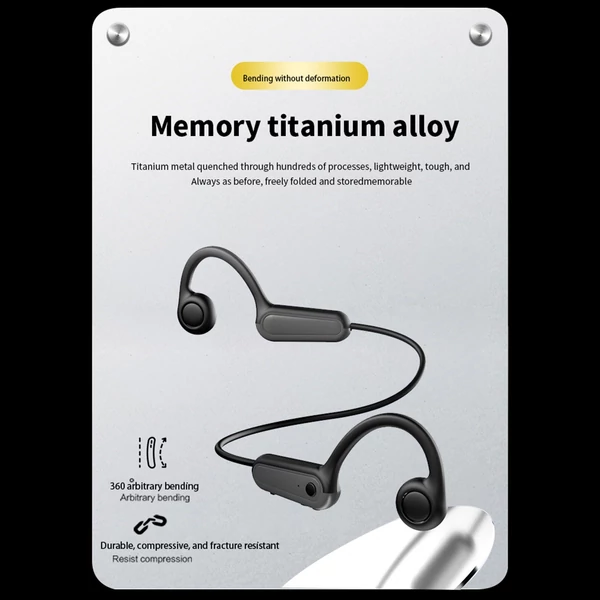 Vezeték nélküli sportfutás B8 Bone Conduction BT fülbe helyezhető - Fekete