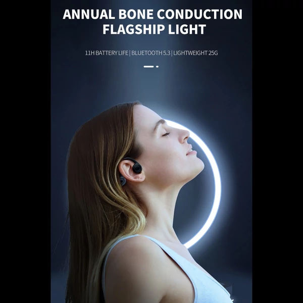 Vezeték nélküli sportfutás B8 Bone Conduction BT fülbe helyezhető - Fekete