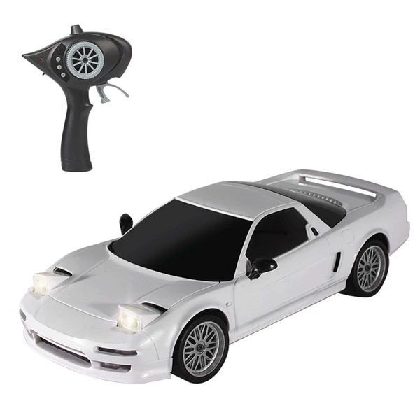 1/18 ESP 2,4 GHz-es távirányítós versenyautó fényszóróval - Fehér, 1 akkumulátor