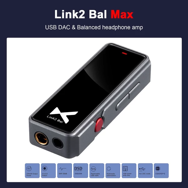 XDuoo Link2 Bal hordozható USB DAC és kiegyensúlyozott fejhallgató-erősítő - Zöld