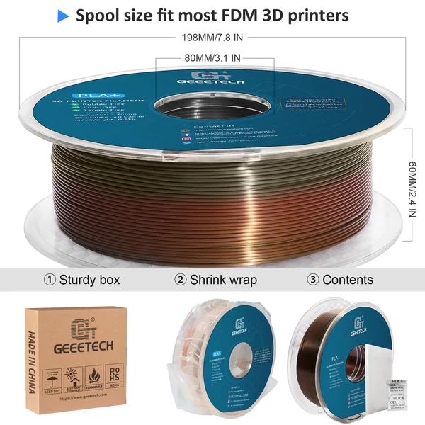 Geeetech selyem PLA izzószál 3D nyomtatóhoz - Réz