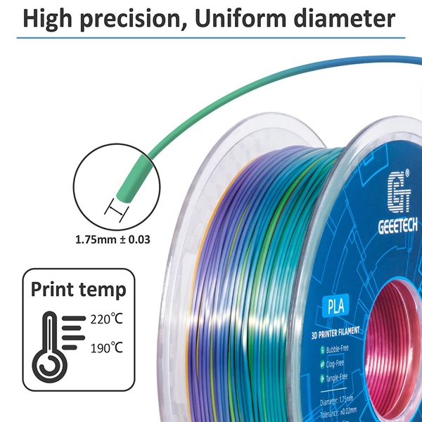 Geeetech selyem PLA izzószál 3D nyomtatóhoz - Színátmenetes